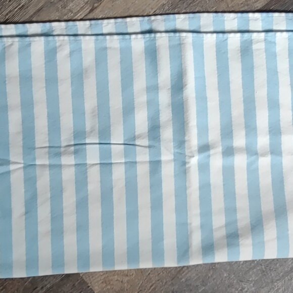 Victorias Secret Beach Blanket Throw Scarf Cover-Wrap Blue & White Striped - Picture 8 of 10